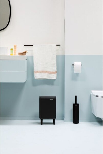 Кош за боклук Brabantia Bo Small Hi 1006645, 7 л, Повдигнат, Плавно и безшумно отваряне, Черен мат