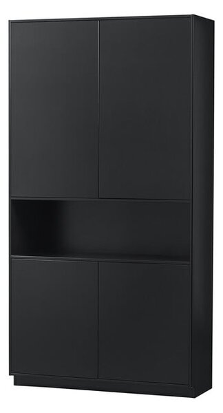 Черен модулен шкаф от борова дървесина 110x210 cm Finca - WOOOD