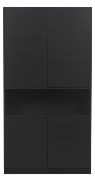Черен модулен шкаф от борова дървесина 110x210 cm Finca - WOOOD