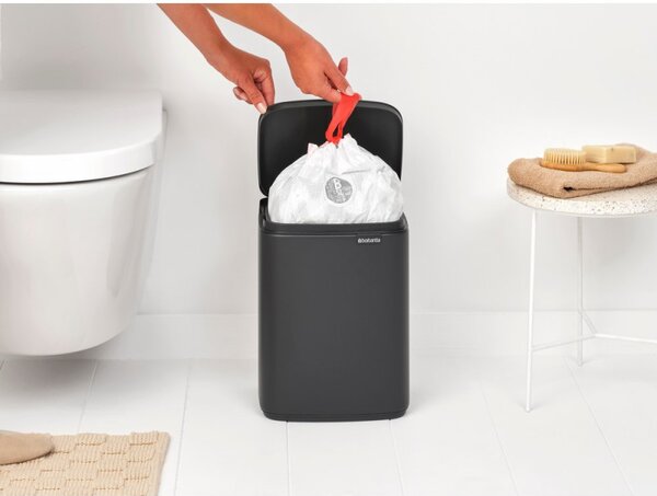 Кош за смет Brabantia Bo Small 1008868, 7л, Плавно и безшумно отваряне, Тъмносив