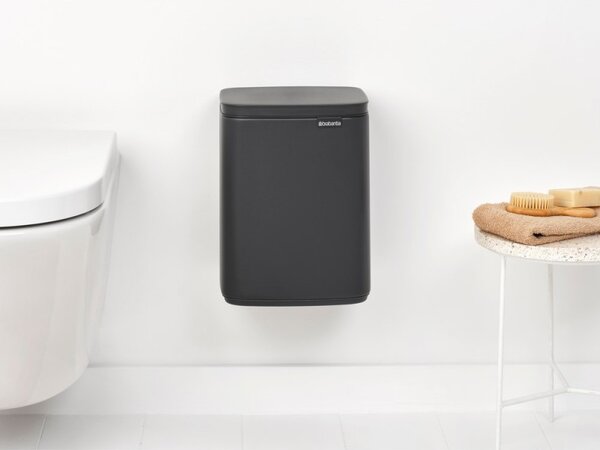 Кош за смет Brabantia Bo Small 1008868, 7л, Плавно и безшумно отваряне, Тъмносив