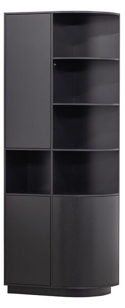Черен модулен шкаф за книги от борова дървесина 78x210 cm Finca - WOOOD