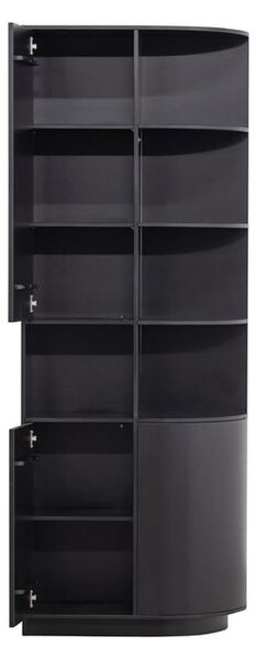 Черен модулен шкаф за книги от борова дървесина 78x210 cm Finca - WOOOD