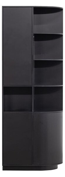 Черен модулен шкаф за книги от борова дървесина 78x210 cm Finca - WOOOD
