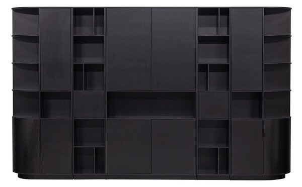 Черен модулен шкаф за книги от борова дървесина 78x210 cm Finca - WOOOD