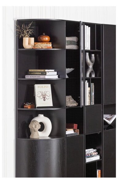 Черен модулен шкаф за книги от борова дървесина 40x210 cm Finca - WOOOD