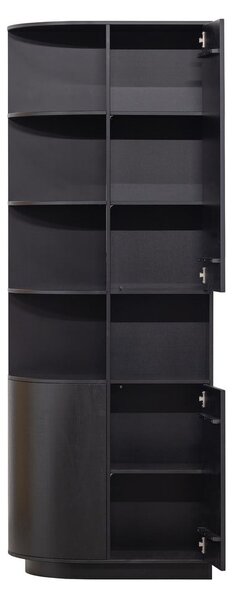 Черен модулен шкаф за книги от борова дървесина 78x210 cm Finca - WOOOD
