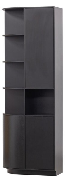 Черен модулен шкаф за книги от борова дървесина 78x210 cm Finca - WOOOD