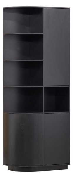 Черен модулен шкаф за книги от борова дървесина 78x210 cm Finca - WOOOD