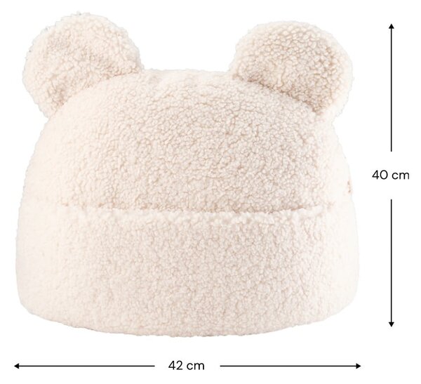 Кремава детска възглавница за диван от букле Teddy Pouch – Wigiwama
