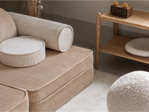 Светлокафяв детски диван от рипсено кадифе 132 cm Settee – Wigiwama