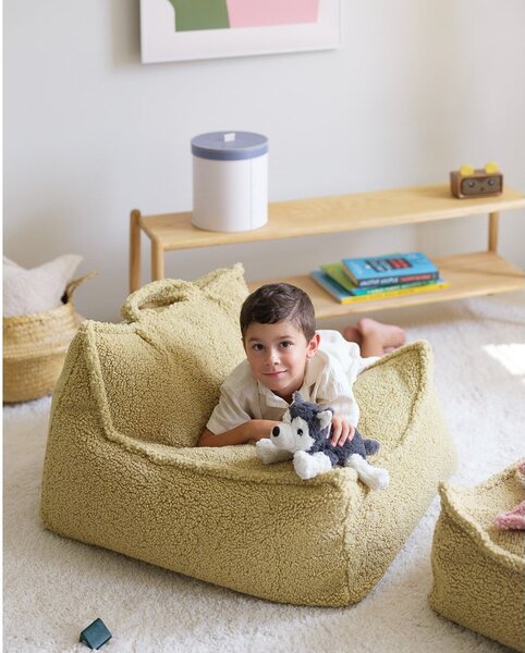 Зелен детски пуф от букле Chair – Wigiwama