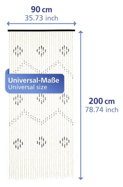 Бамбуково перде за врата в естествен цвят 90x200 cm – Maximex