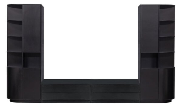 Черен TV комплект от масивен бор 356x210 cm Finca – WOOOD
