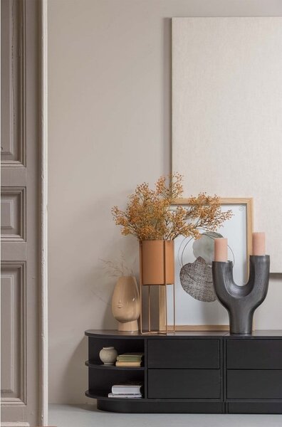 Черен TV комплект от масивен бор 358x210 cm Finca – WOOOD
