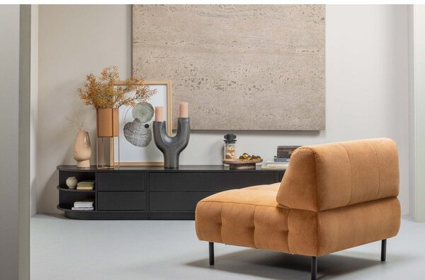 Черен TV комплект от масивен бор 358x210 cm Finca – WOOOD