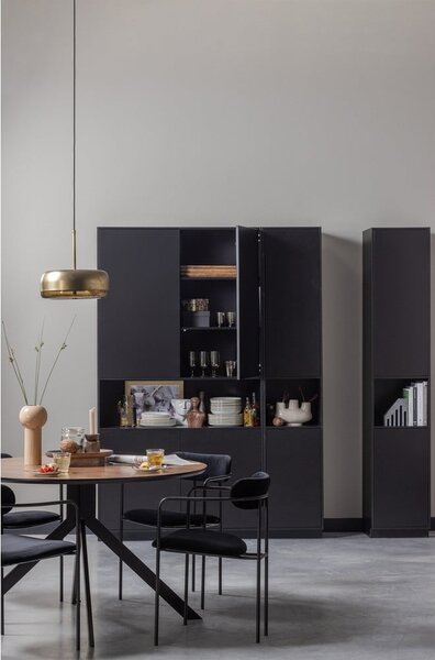 Черен TV комплект от масивен бор 356x210 cm Finca – WOOOD