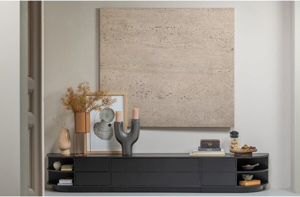 Черен модулен ТВ шкаф от масивен бор 231x40 cm Finca – WOOOD