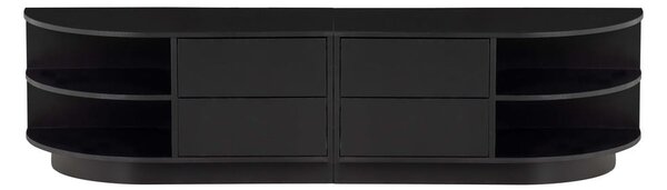 Черен модулен ТВ шкаф от масивен бор 156x40 cm Finca – WOOOD