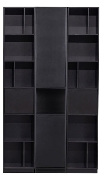 Черна модулна библиотека от масивен бор 120x210 cm Finca – WOOOD