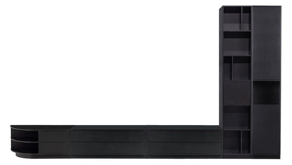 Черен TV комплект от масивен бор 358x210 cm Finca – WOOOD