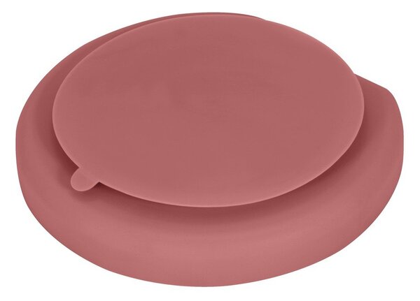 Силиконова детска чиния в тухлен цвят 19x20,5 cm Dusky Pink – Kindsgut