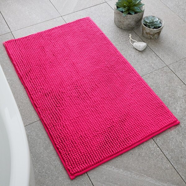Тъмнорозов килим за баня 50x80 cm Bobble – Catherine Lansfield
