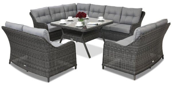 Техноратанови градински мебели Toledo Comida 9 Angular Garden Point антрацит