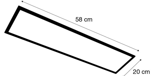 Модерен LED панел бял 58x20 см вкл. LED дим към топъл - Billie