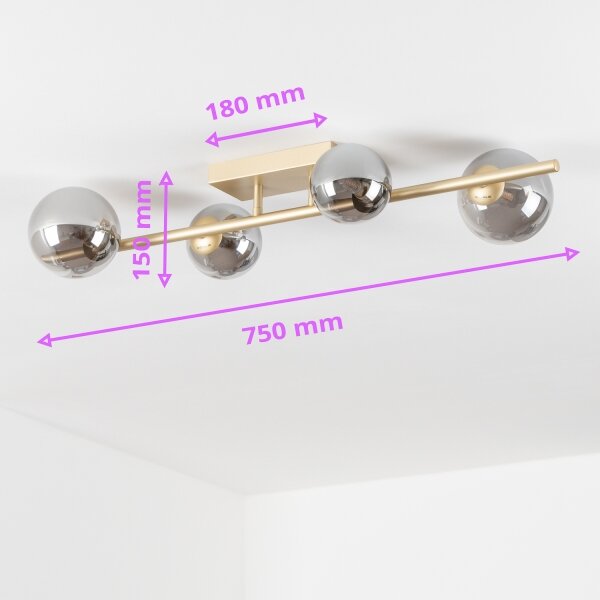 Brilagi - LED Полилей за повърхностен монтаж MILLA 4xG9/3W/230V златист/опушен