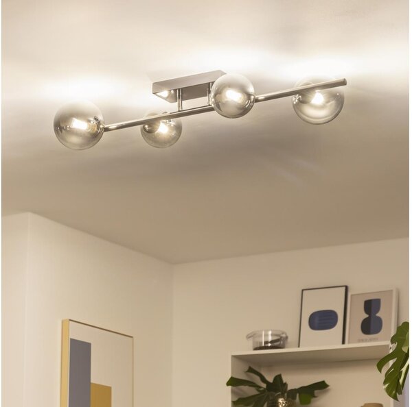 Brilagi - LED плафонен полилей MILLA 4xG9/3W/230V черен хром/димен