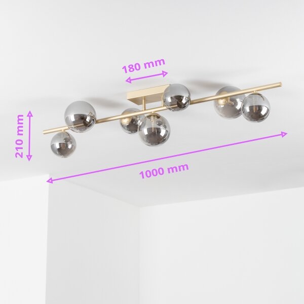 Brilagi - LED Полилей за повърхностен монтаж MILLA 7xG9/3W/230V златист/опушен