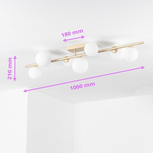 Brilagi - LED Полилей за повърхностен монтаж MILLA 7xG9/3W/230V златист/бял