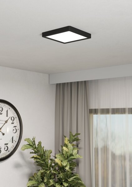 Eglo 901374-LED RGBW Димируемо таванно осветително тяло за баня FUEVA-Z LED/10,5W/230V 22x22cm IP44 черно