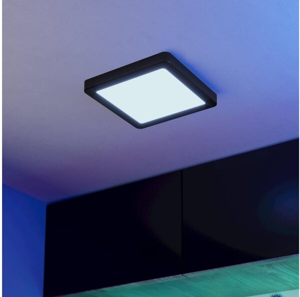 Eglo 901374-LED RGBW Димируемо таванно осветително тяло за баня FUEVA-Z LED/10,5W/230V 22x22cm IP44 черно