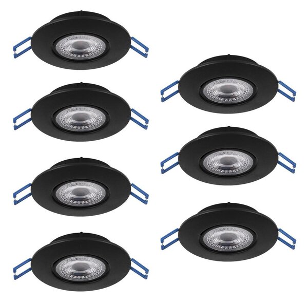 Eglo 300191 - Комплект от 7x LED вградени осветителни тела GEDREZ LED/4,9W/230V Ø 9 см, черно