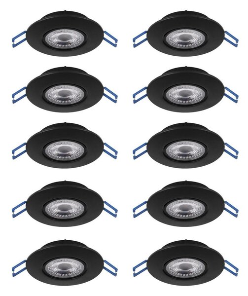 Eglo 300192 - Комплект от 10 броя LED вградени осветителни тела GEDREZ LED/4,9W/230V, Ø 9 см, черни