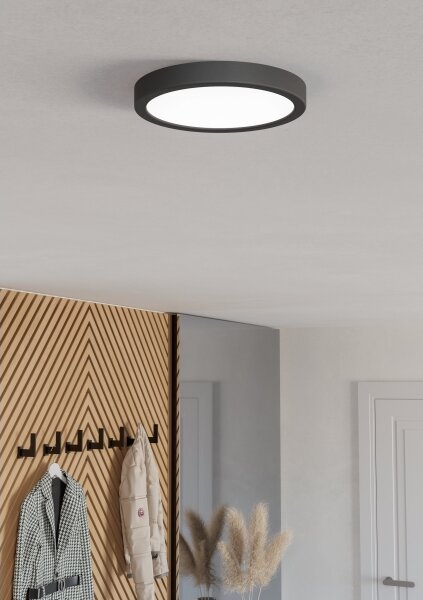 Eglo 901372 -LED RGBW Димируемо опушено таванно осветително тяло FUEVA-Z LED/11,2W/230V 21,1cm IP44 черно