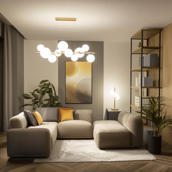 Brilagi - LED Пендел MILLA 10xG9/3W/230V златист/бял