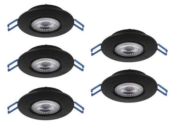 Eglo 300189 - Комплект от 5 вградени LED осветителни тела GEDREZ LED/4,9W/230V Ø 9 см, черно