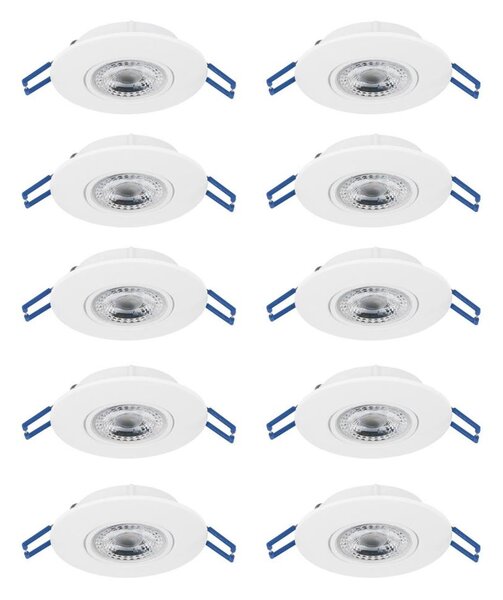 Eglo 300187 - Комплект от 10 вградени LED осветителни тела GEDREZ LED/4,9W/230V, Ø 9 см, бели