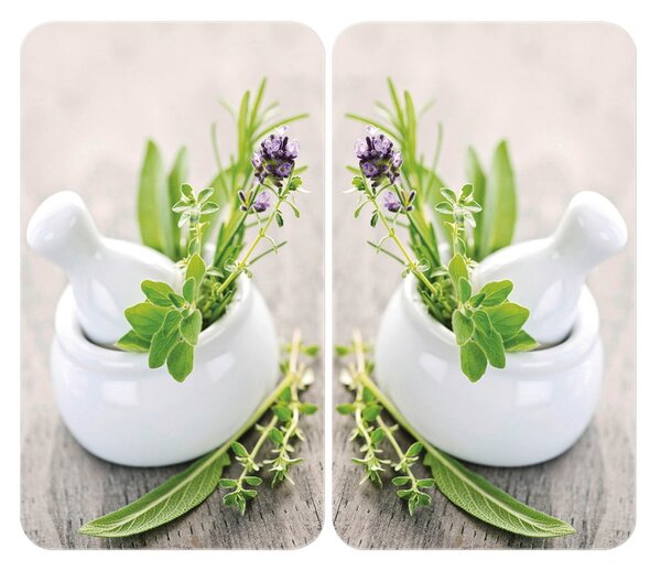 Комплект от 2 стъклени капака за печка Herbal, 52 x 30 cm Herb Garden - Wenko