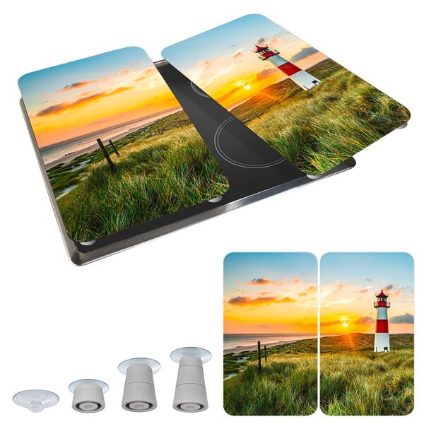 Капаци за печка в комплект от 2 броя от закалено стъкло 52x30 cm Lighthouse - Maximex