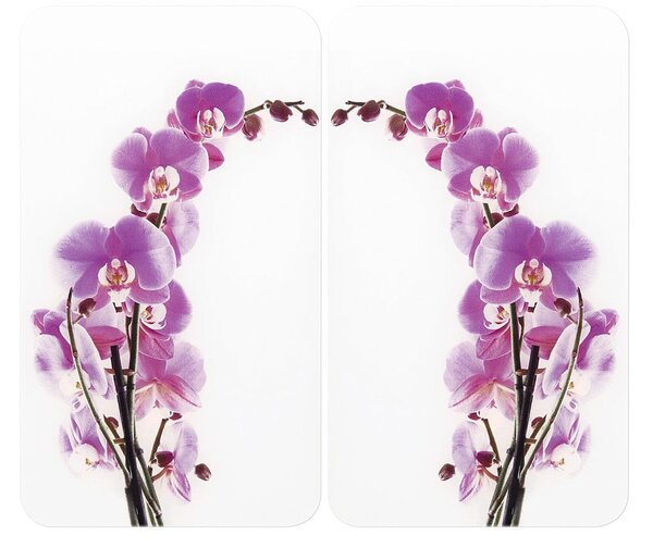 Комплект от 2 стъклени капака за печка Orchid, 52 x 30 cm Orchid Blossom - Wenko