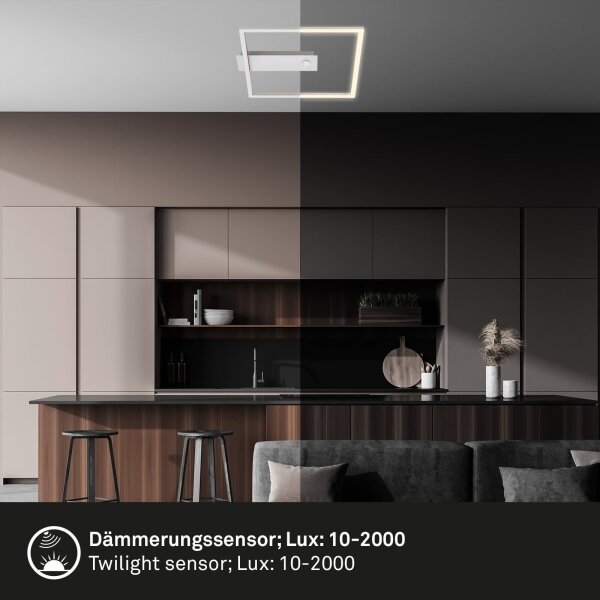 Briloner - LED таванно осветително тяло с сензор FRAME LED/14W/230V 3000K 30x32 cm матов хром