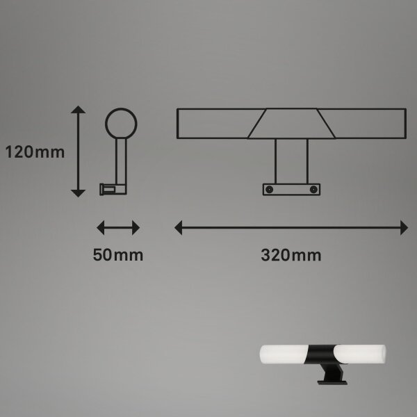 Briloner - LED осветление за огледало в банята LED/7W/230V 4000K IP44 32 см черно