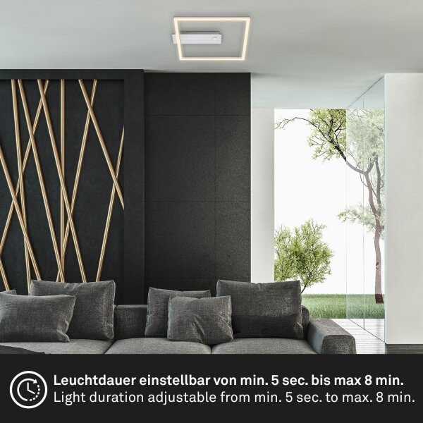 Briloner - LED таванно осветително тяло с сензор FRAME LED/14W/230V 3000K 30x32 cm матов хром