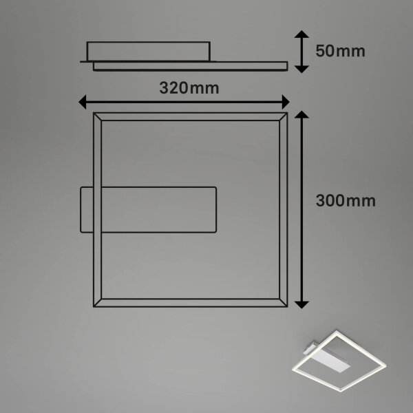 Briloner - LED таванно осветително тяло FRAME LED/14W/230V 3000K 30x32 см матов хром