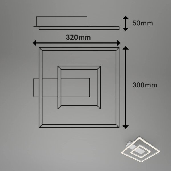 Briloner - LED плафон FRAME LED/22W/230V 3000K 30x32 cm матов хром