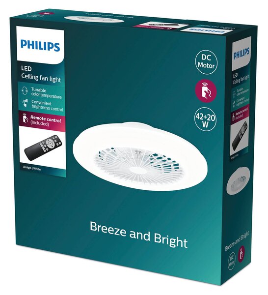 Вентилатор за таван Philips Amigo с LED осветление